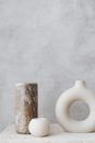 Marble Vase Beside Ceramic Wares