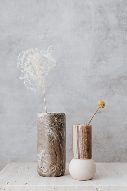 Free Vases Made of Marble Stones Stock Photo