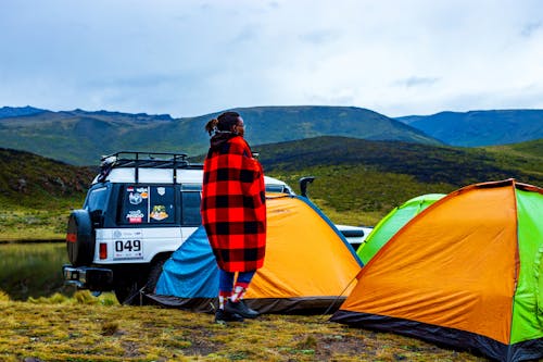 Free stock photo of camp tent, masai blanket