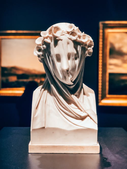 A Bust Sculpture over a Table