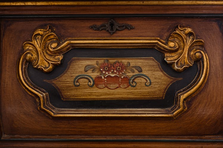 Classic Wood Carving Design On Wooden Furniture