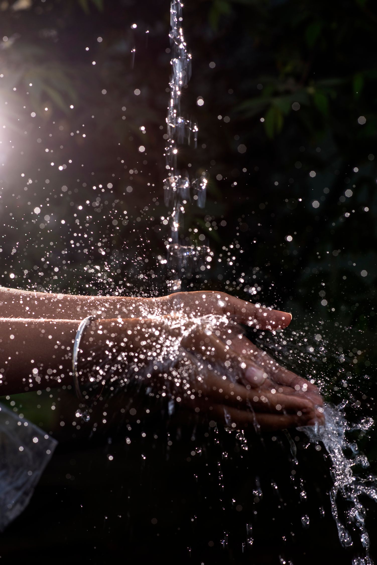 Human Hand Under Pouring Water Free Stock Photo human-hand-under-pouring-water-free-stock-photo