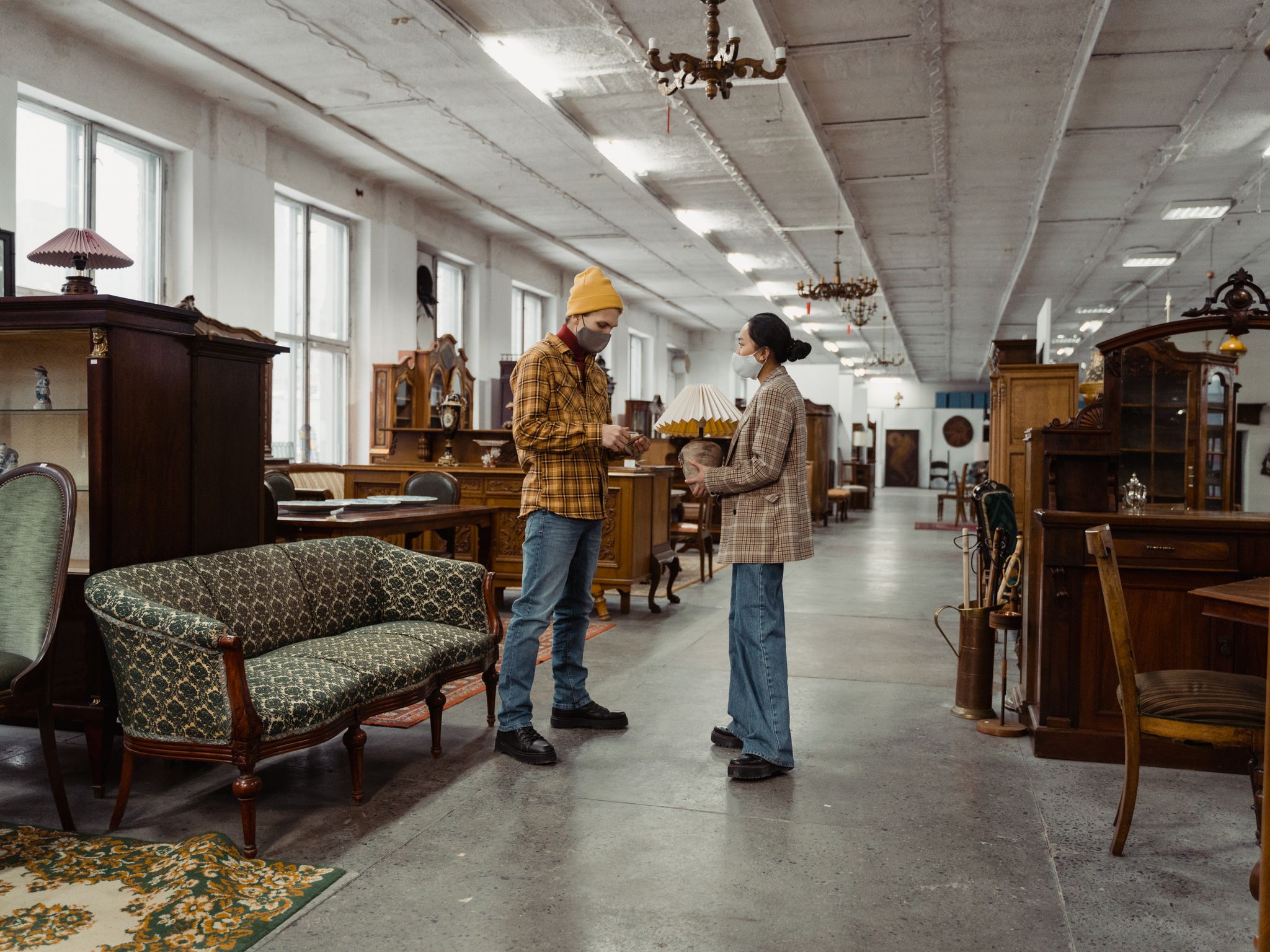 Furniture in a bright showroom