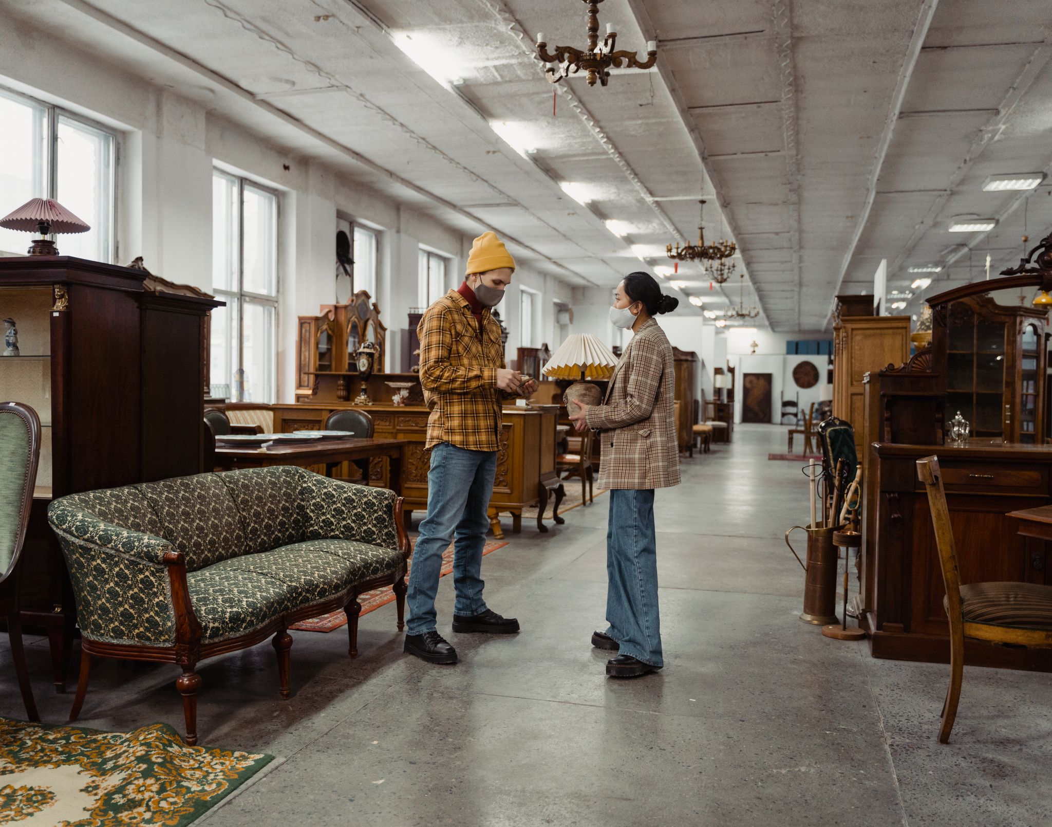 Furniture in a bright showroom