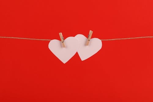 Hearts Hanging on String 