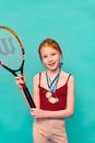 A Girl Holding a Tennis Racket