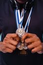 A Person Receiving Medals