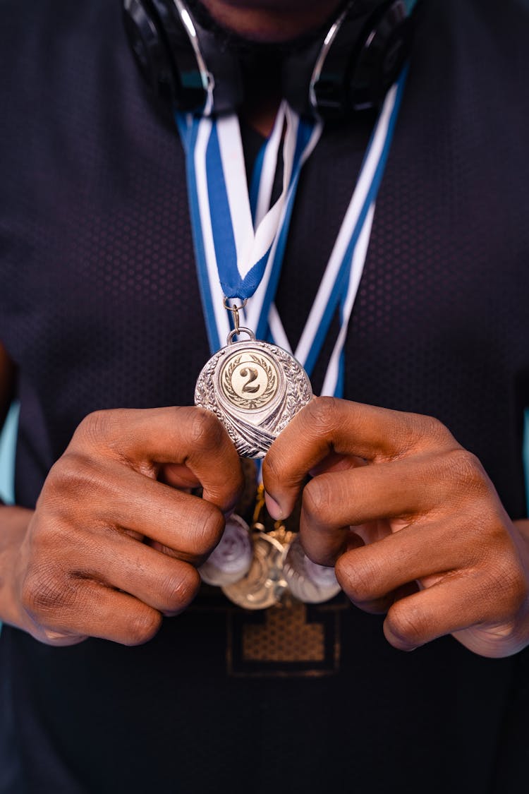 A Person Receiving Medals