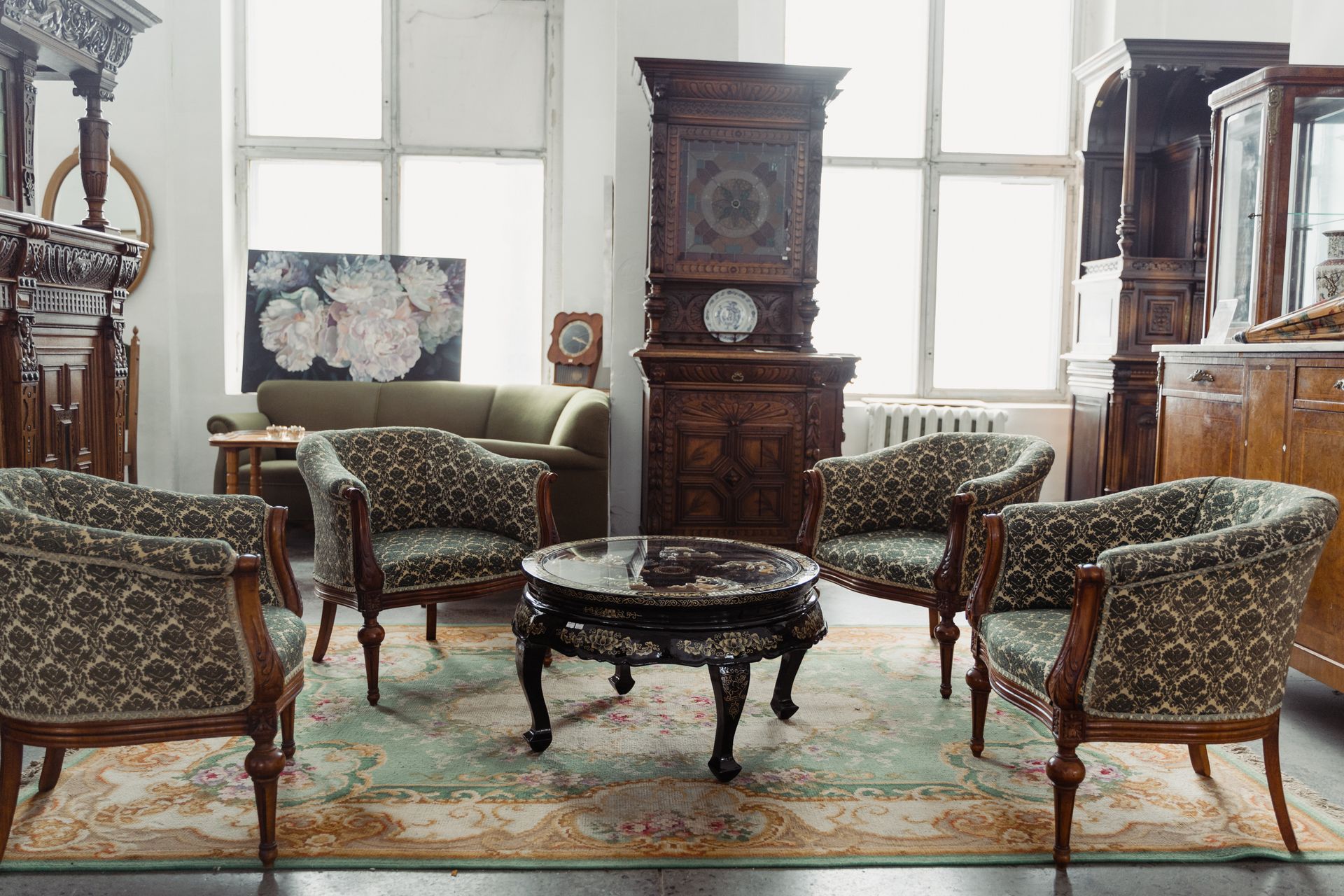 A Variety of Furniture at an Antique Shop