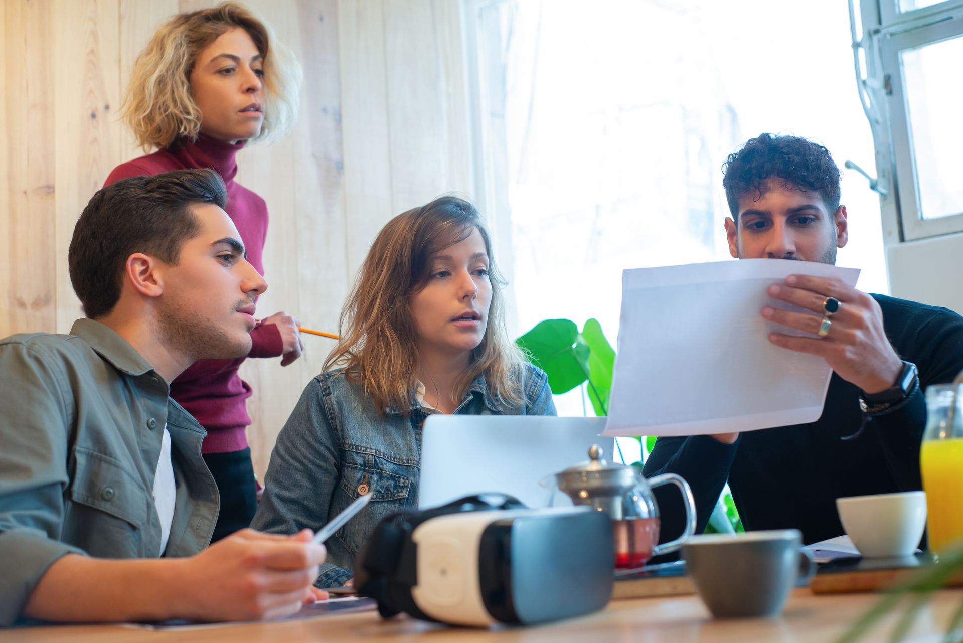 Business Looking at Business Analytics in a Meeting