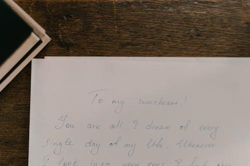 A Handwritten Letter on White Paper