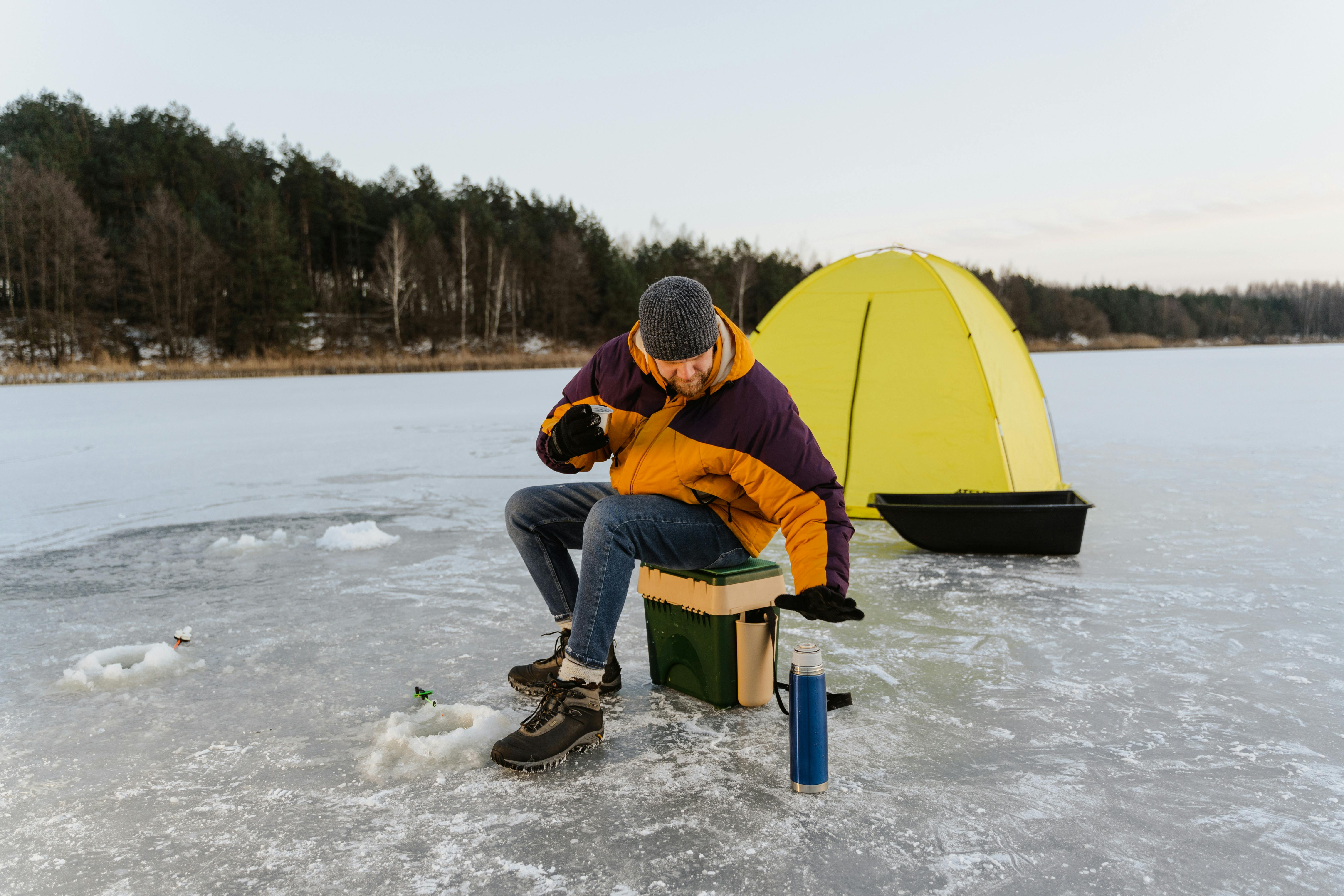 cold glacier snow fishing