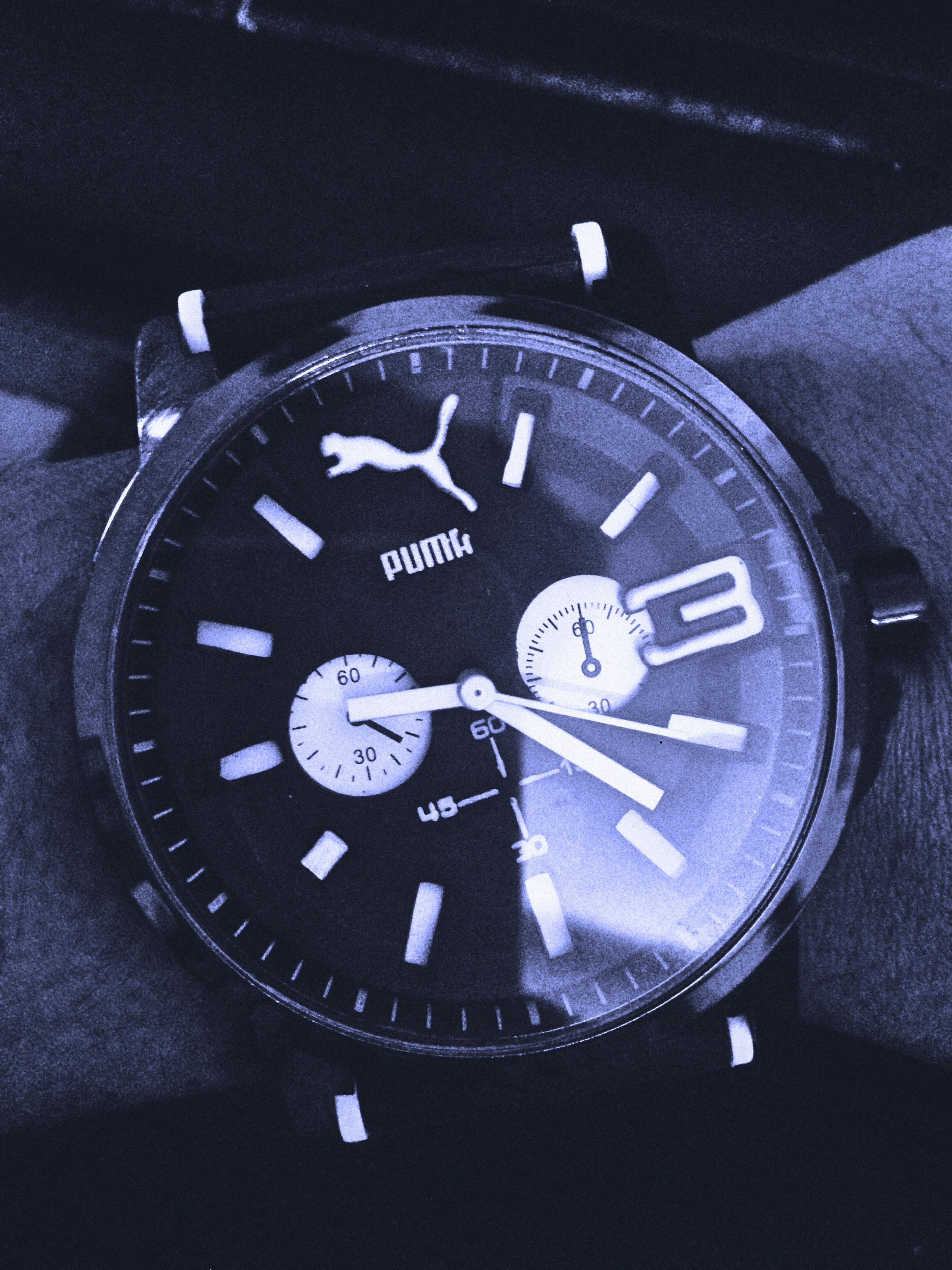 Free stock photo of Analog watch, break time, puma