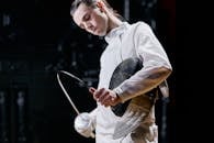 A Fencer Bending His Fencing Foil