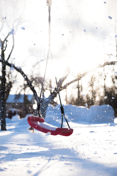 Immagine gratuita di altalene, forte nevicata, inverno
