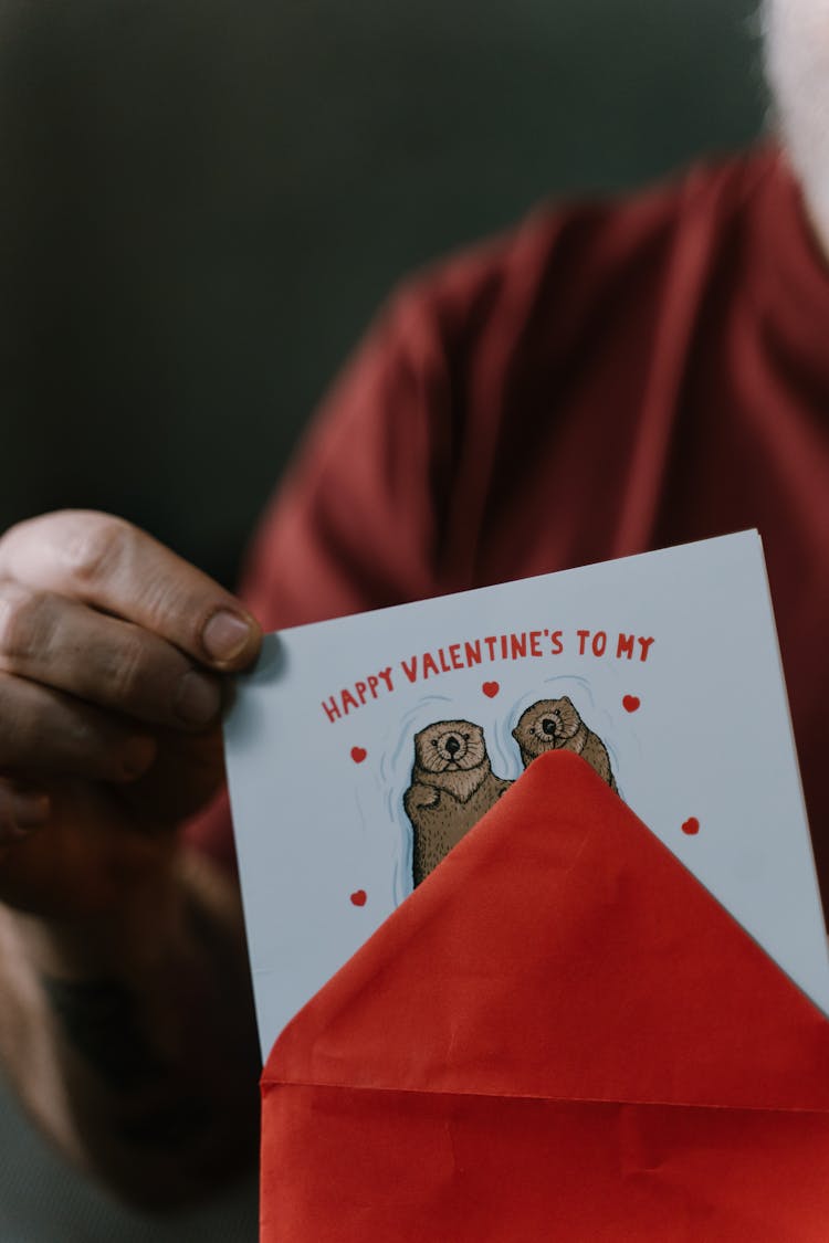 Person Holding Valentines Card