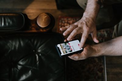 Person swiping on dating app
