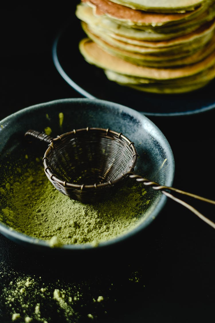 Matcha Powder On A Bowl