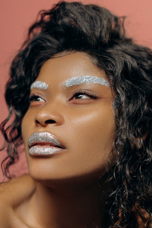 Free Woman Wearing Glitter Makeup Stock Photo