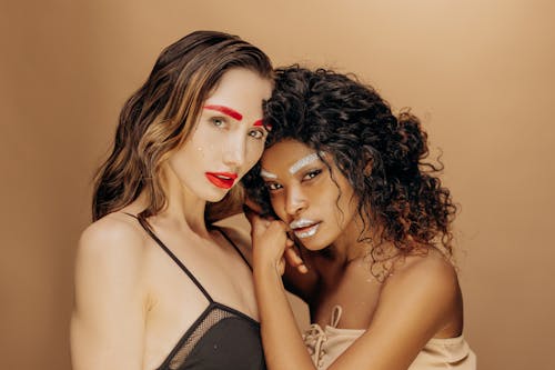 Two Women with Creative Makeup