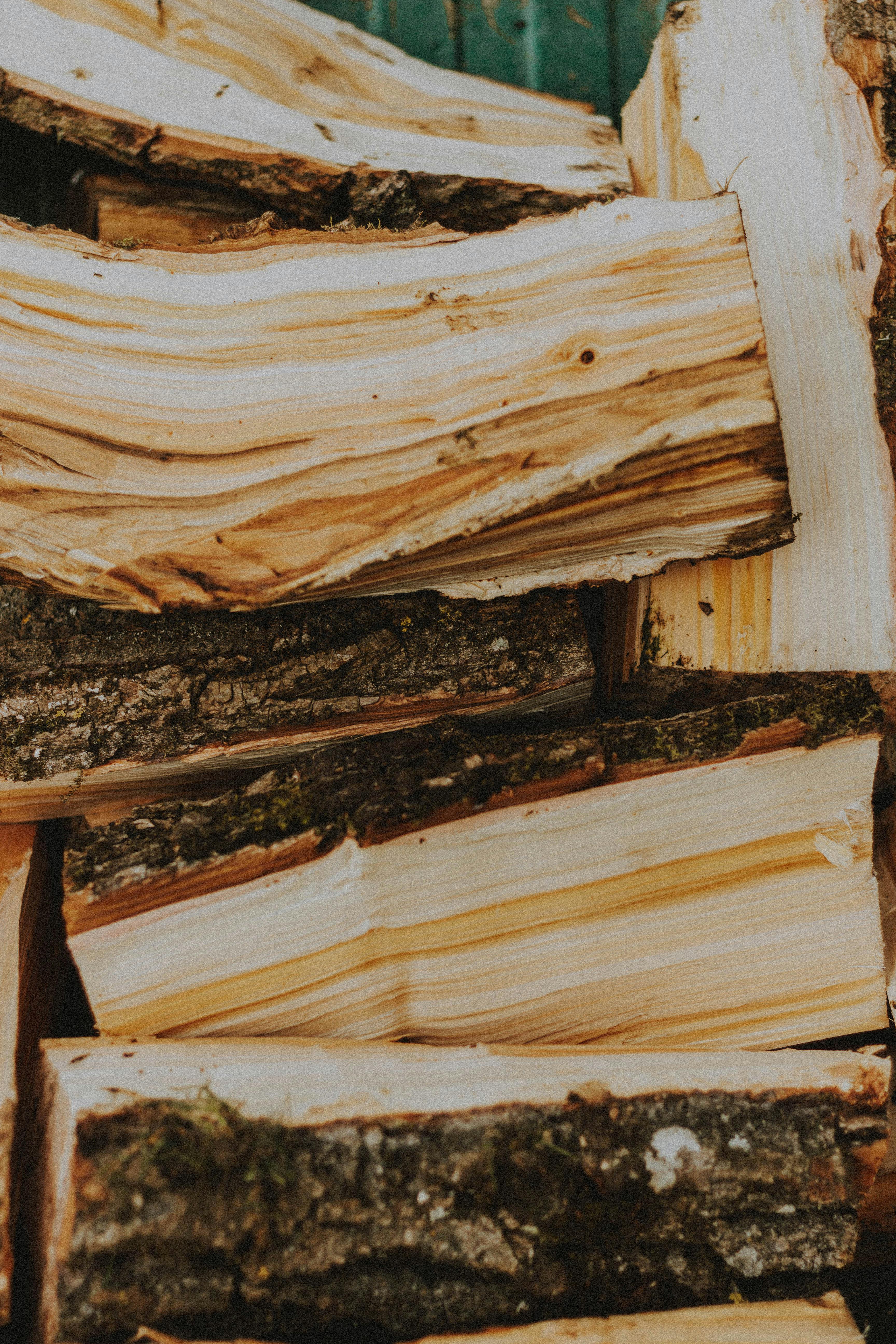 Should you stack firewood bark up or down?