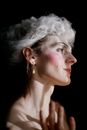 Woman With White Wig and Pearl Earring