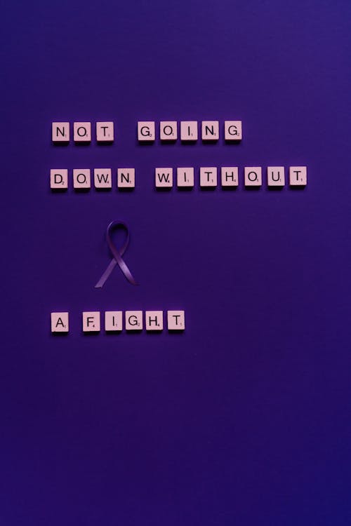 Scrabble Tiles on Purple Background 