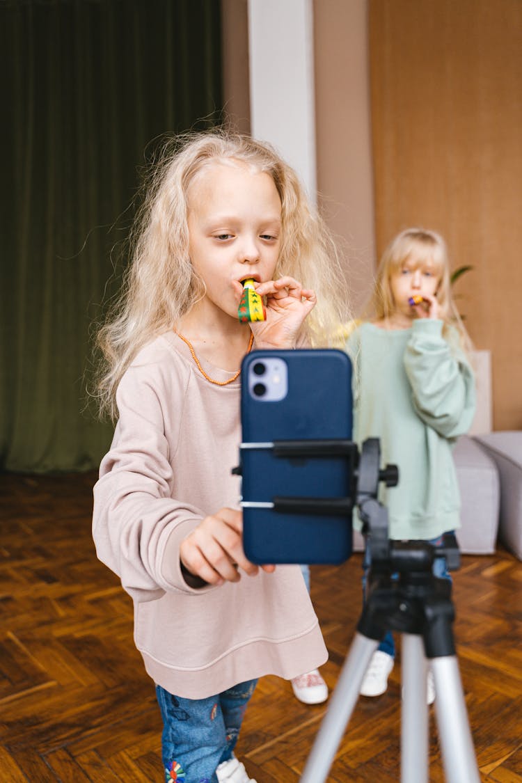 Young Girls Video Recording Themselves