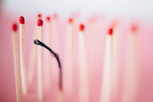 Free Close-up Shot of a Burned Matchstick Stock Photo