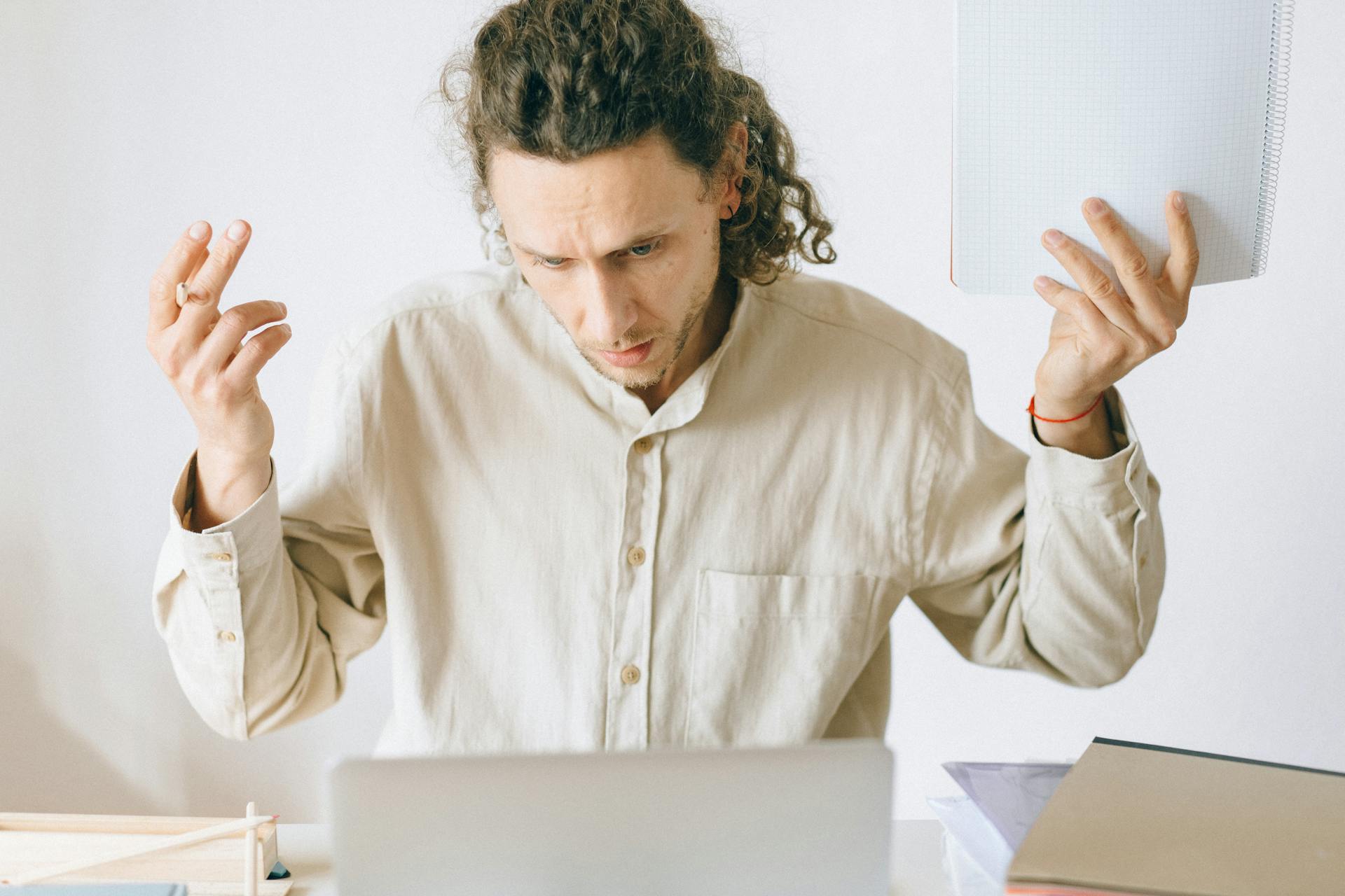 Anxious Employee holding Documents