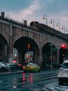 Cars on Road Under Bridge in Winter