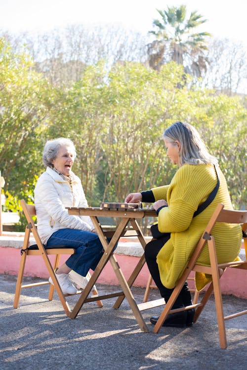 Elderly Women Playing a Game in the Park