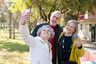 Elderly People taking a Groupie Together
