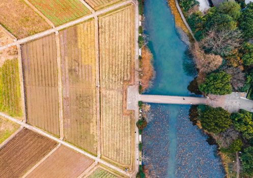 Aerial Photography of an Extensive Farm Field