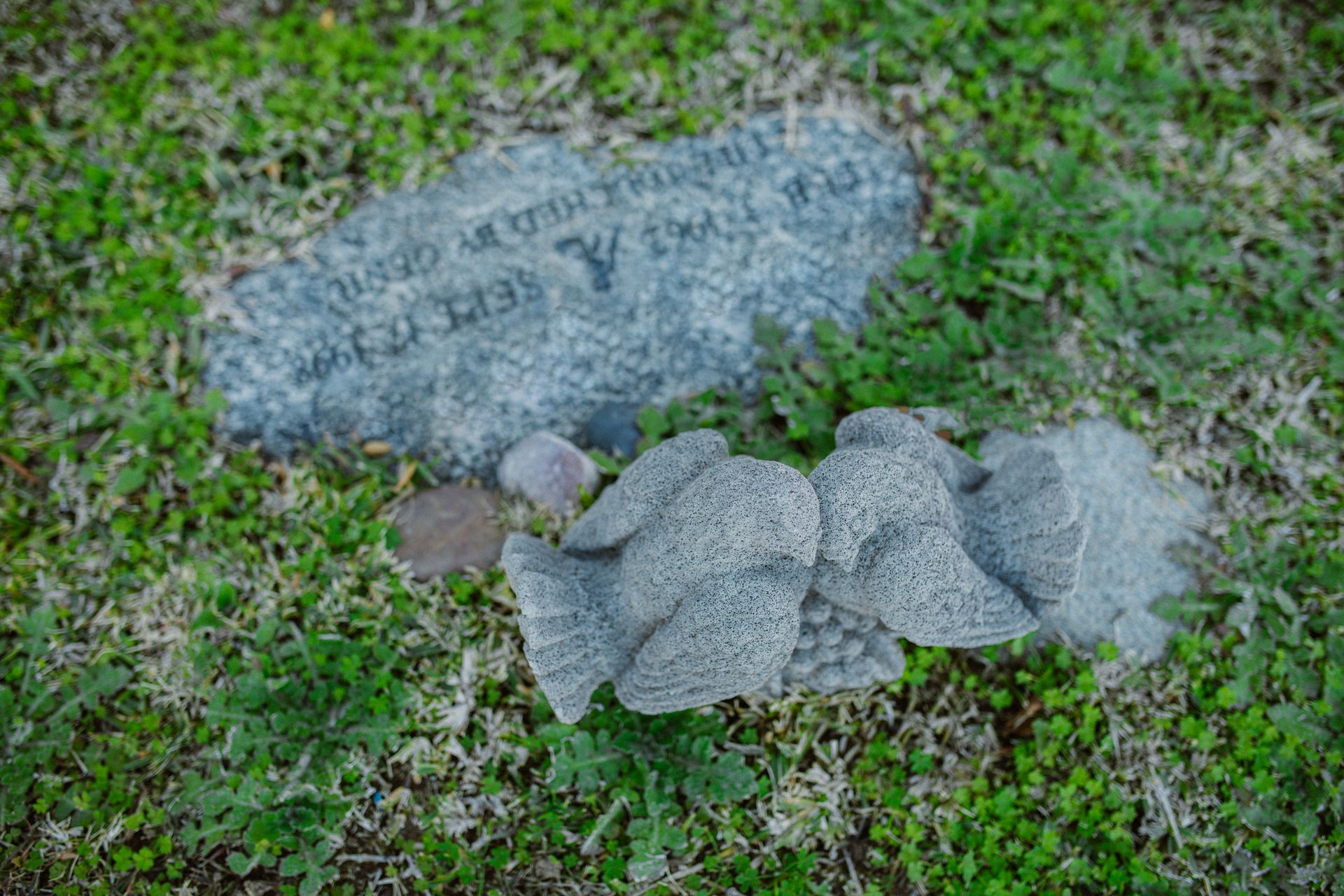 Cementerio silencioso en una ladera con una lápida sencilla