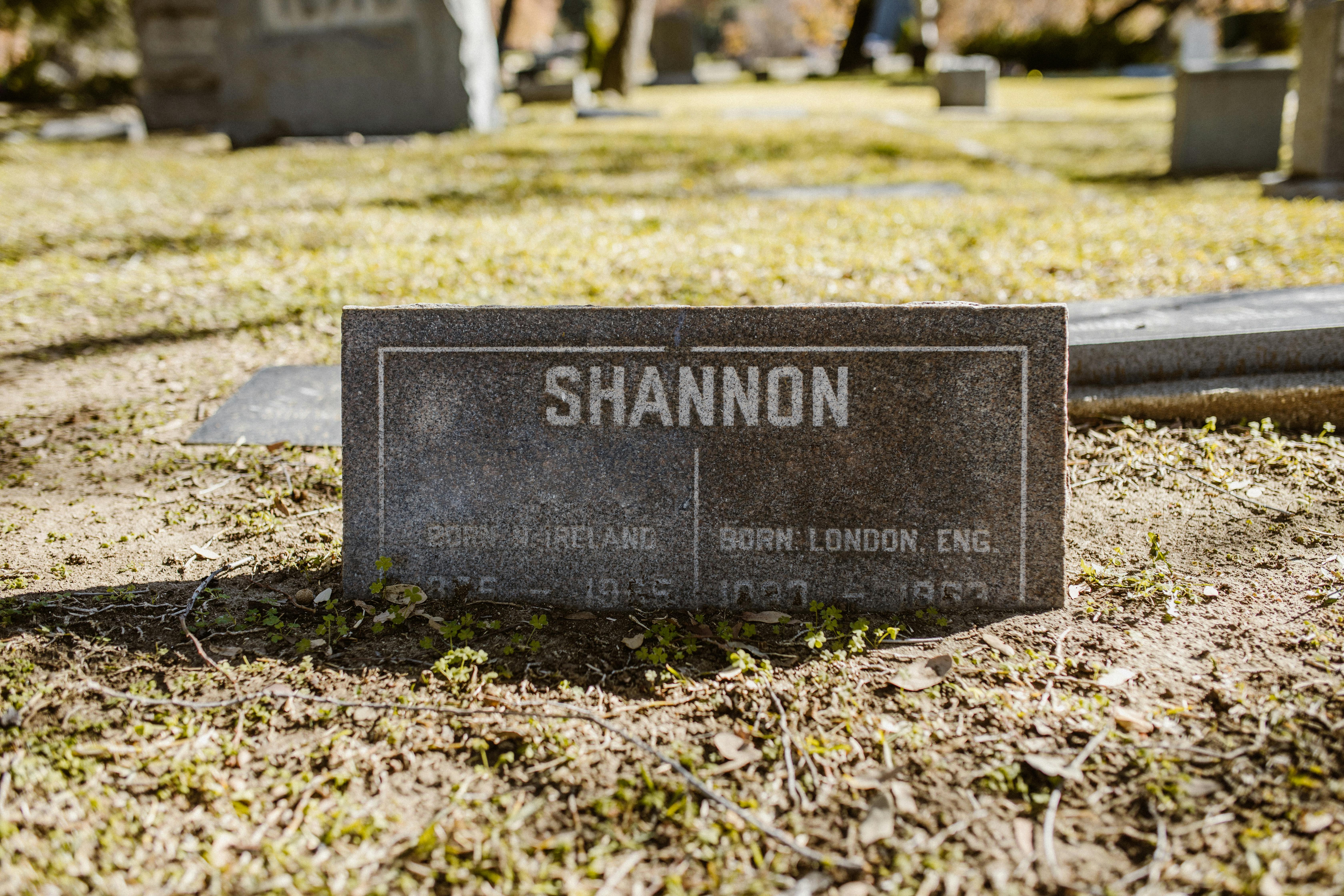 a gravestone on the ground