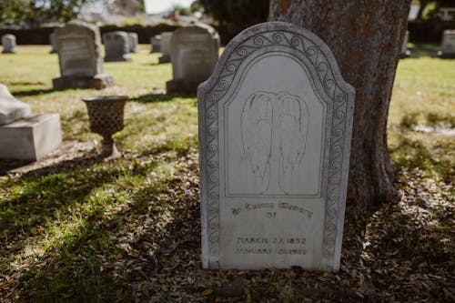 Gray and White Tombstone