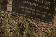 Black Marble Tombstone with Engraved Thoughts