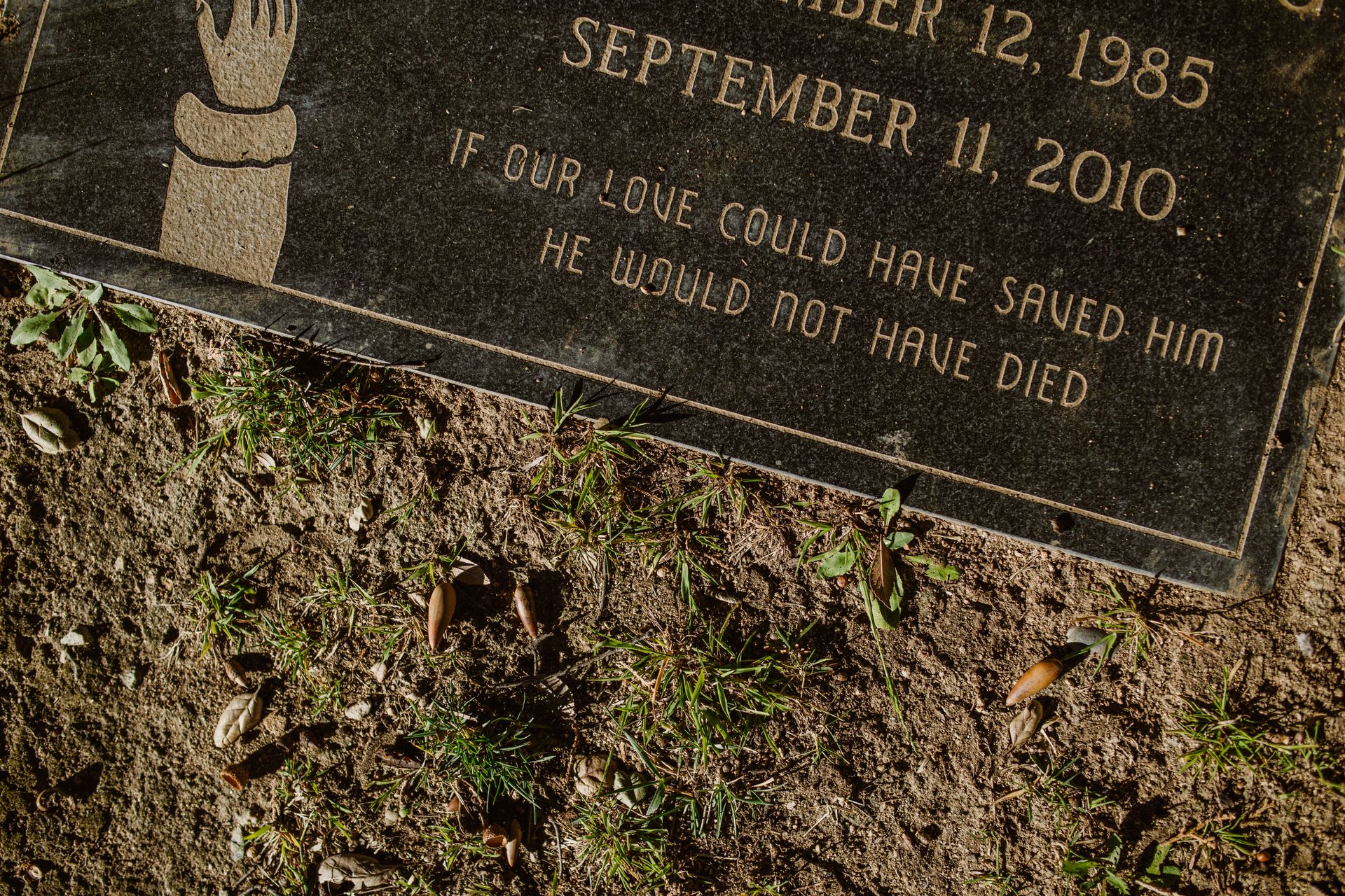 Black Marble Tombstone with Engraved Thoughts