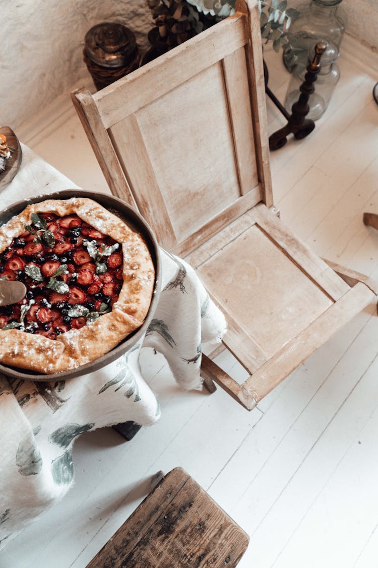 Yummy Berry Pie On Table In House