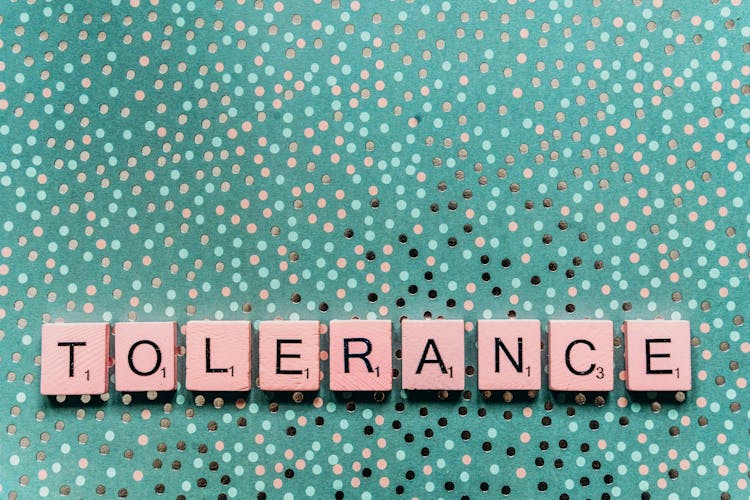 Tolerance Word In White Scrabble Tiles