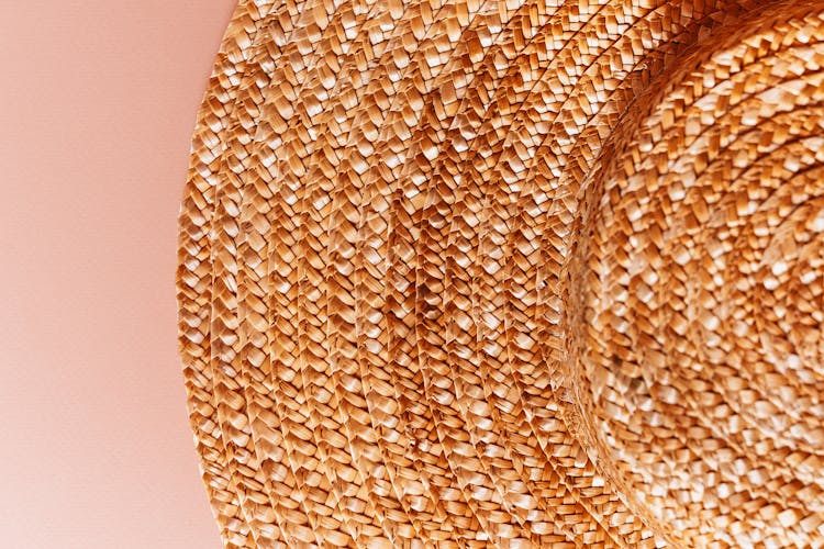 Straw Hat Weave Texture In Close Up Photography
