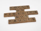 Brown Letter Tiles on White Surface