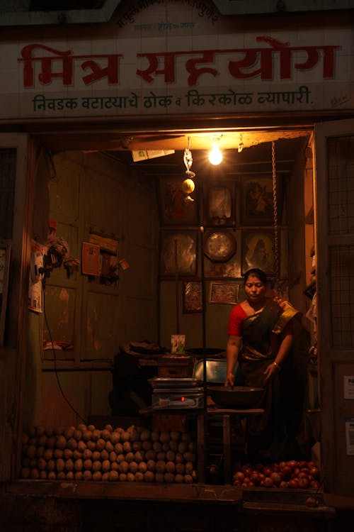 A Woman Standing in a Store