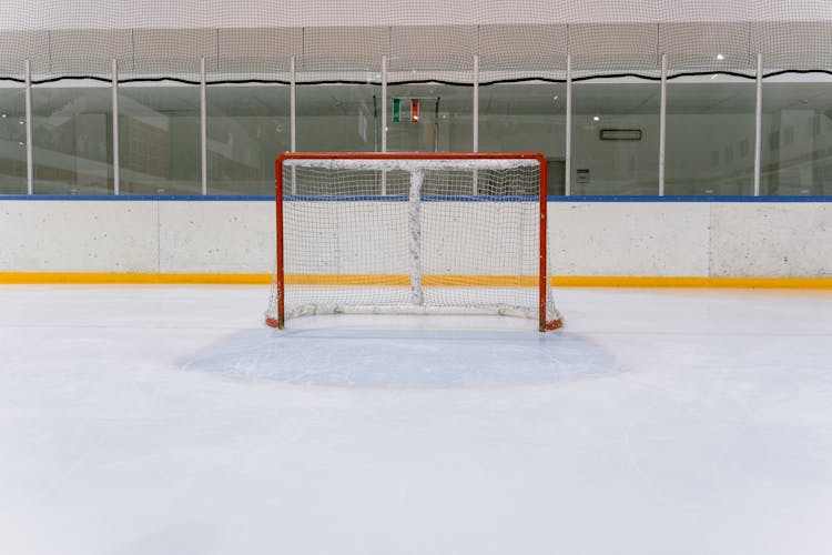 Hockey Goal On Hockey Rink