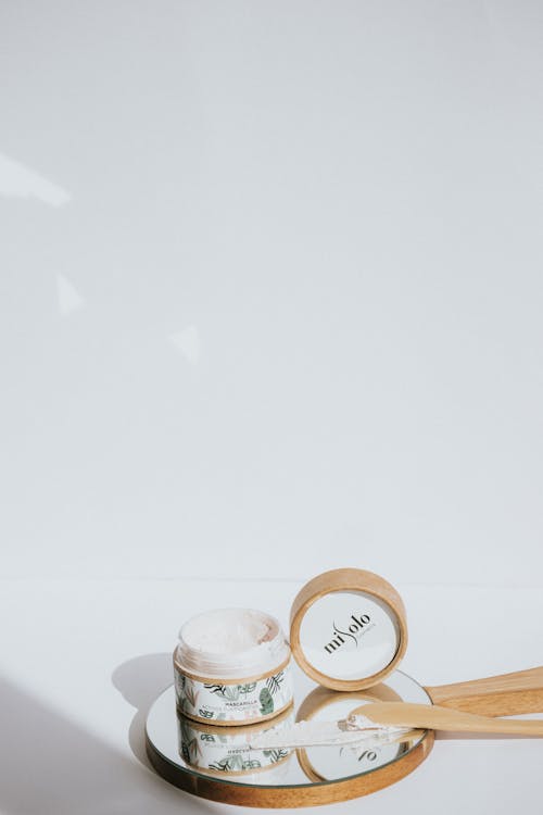 Cosmetics on Mirror Tray