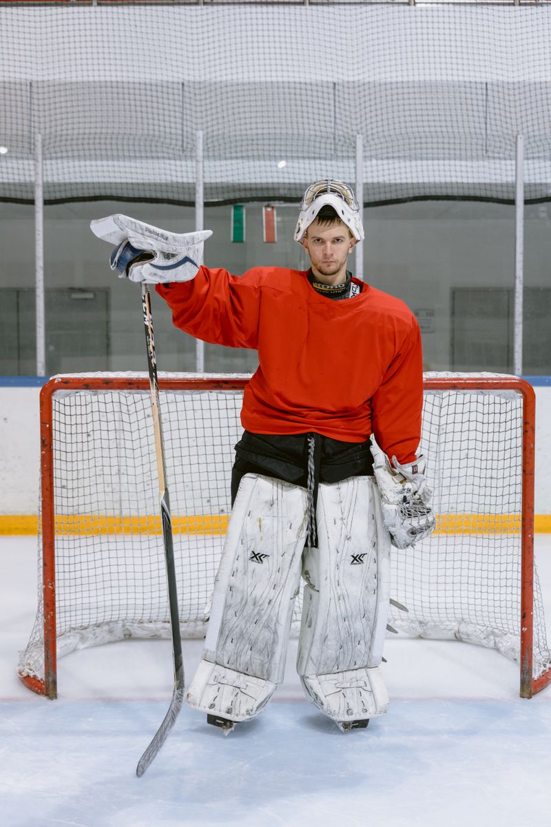 Theo Lindqvist holding his ground in the goal area