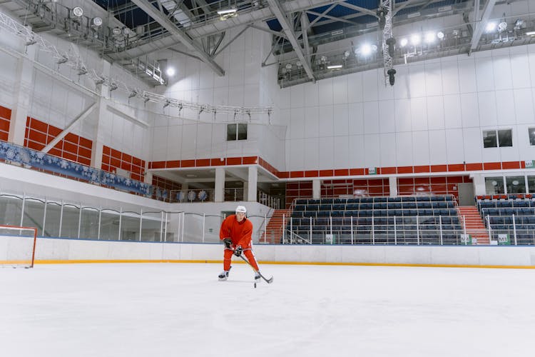 A Man Playing Hockey