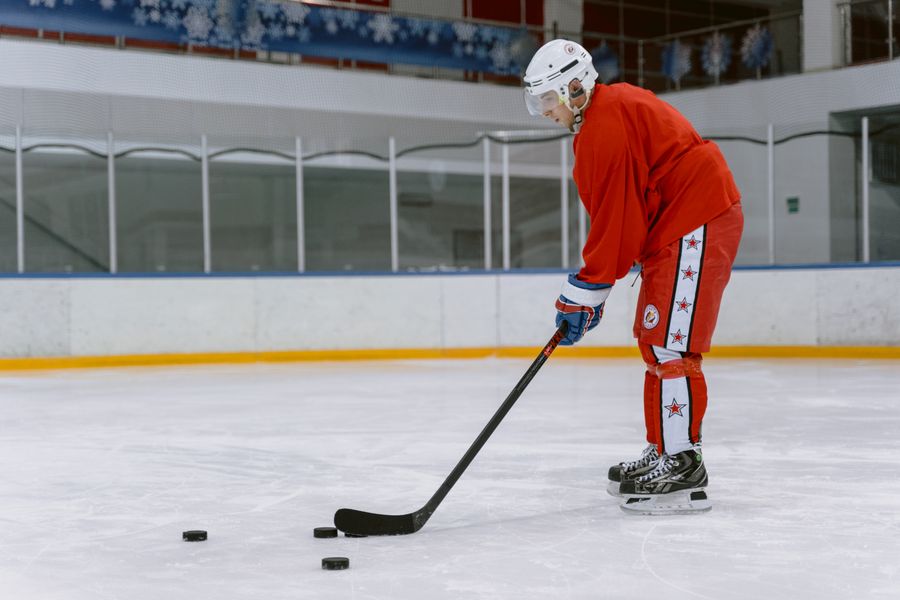 Academy skater practicing puck control