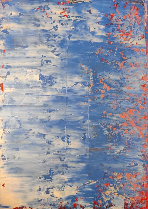 White Blue and Orange Abstract Painting